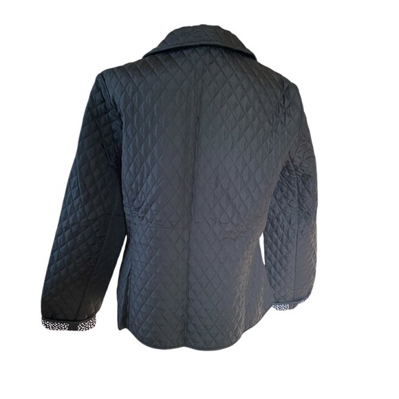 Briggs New York women's M black quilted long sleeve collared snap front jacket - Picture 4 of 11